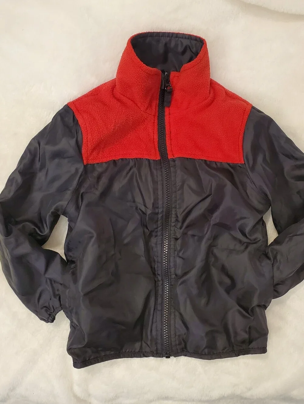 OshKosh B'gosh Reversable Red Fleece Zip-Up Jacket for Kids 4T